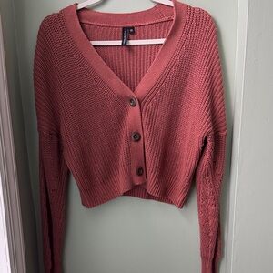 moon & madison Dusty Rose Knit Cardigan XS